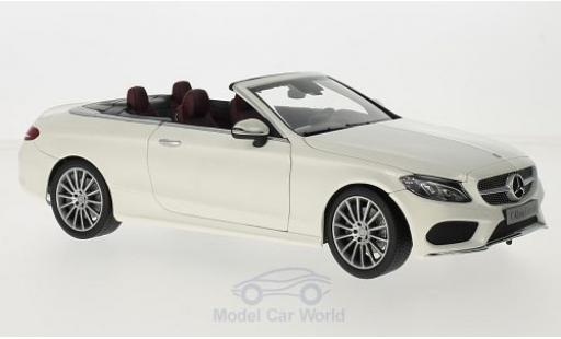 Modelauto Mercedes Classe C Cabriolet (A205) wit/rood Softtop liegt Bei 1/18 iScale