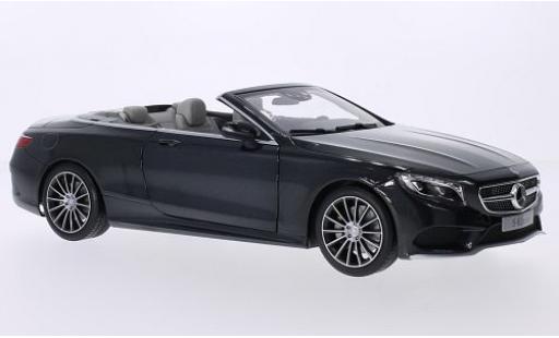 Modelauto Mercedes Classe S Cabriolet (A127) metallic grijs Softtop couch&Atilde;&copy; avec 1/18 iScale
