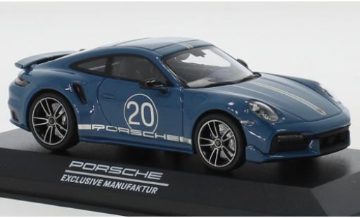 Modelauto Porsche 911 Turbo s blauw China 20th verjaardag 1/43 Minichamps