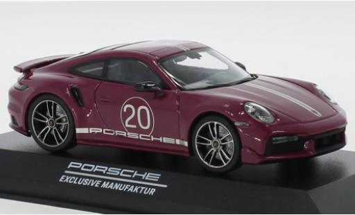 Modelauto Porsche 911 Turbo s lila China 20th verjaardag 1/43 Minichamps