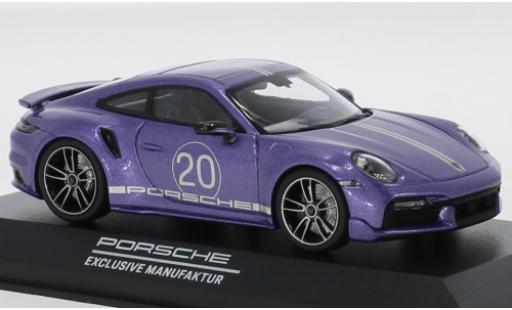 Modelauto Porsche 911 Turbo s metallic paars China 20th verjaardag 1/43 Minichamps