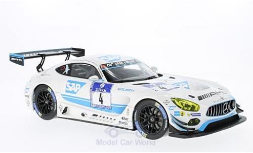 Modelauto Mercedes AMG GT GT3 3 No.4 zwart Falcon SAP 24h N&Atilde;&frac14;rburgring 2016 A.Christodoulou/M.Metzger/B.Schneider/M.Engel 1/18 Norev