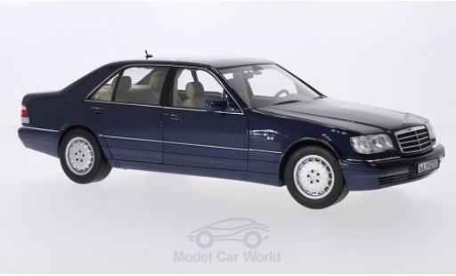 Modelauto Mercedes Classe S Lang S 500 L (W140) metallic blauw 1/18 Norev