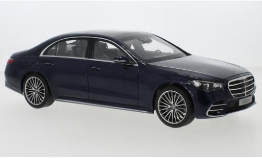 Modelauto Mercedes Classe S AMG -Line (V223) metallic blauw 2020 1/18 Norev