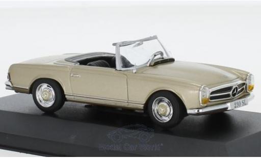 Modelauto Mercedes 230 Base SL (W113) metallic beige 1963 1/43 Pct