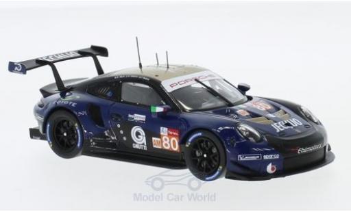 Modelauto Porsche 911 RSR ( II) No.80 Ebimotors 24h Le Mans 2018 E.Maris/C.Nielsen/F.Babini 1/43 Spark