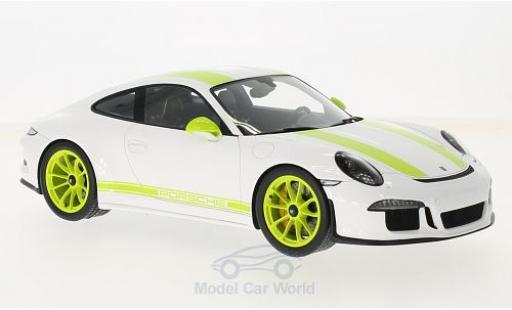 Modelauto Porsche 911 R wit/groen 2017 1/18 Spark
