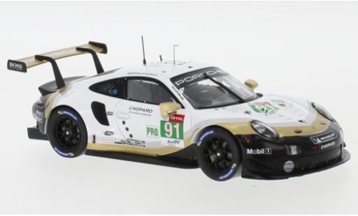 Modelauto Porsche 911 RSR No.91 Markenweltmeister WEC SuperSeason 24h Le Mans 2018 G.Bruni/R.Lietz/F.Makowiecki 1/43 Spark