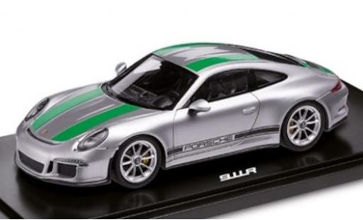 Modelauto Porsche 911 R grijs/groen 2017 1/18 Spark