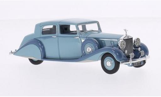 Modelauto Rolls Royce Phantom Hooper III Sedanca De Ville blauw/grijs RHD 1938 sn 3CP200 1/43 Ilario