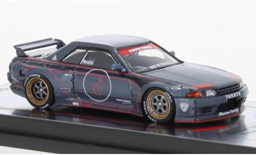 Modelauto Nissan Skyline R32 GT-R () Pandem metallic grijs/Dekor RHD 1/64 INNO64