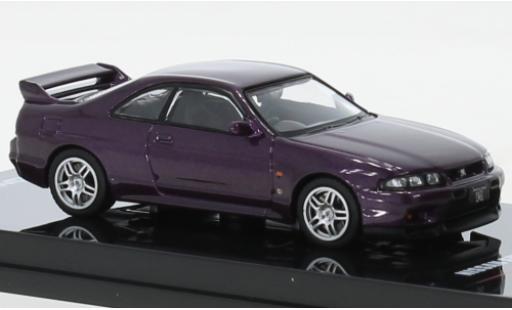 Modelauto Nissan Skyline R33 GT-R () metallic paars RHD 1/64 INNO64