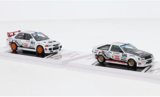 Modelauto Toyota Corolla Base Set et Mitsubishi Lancer RHD Trackerz Racing 1/64 INNO64