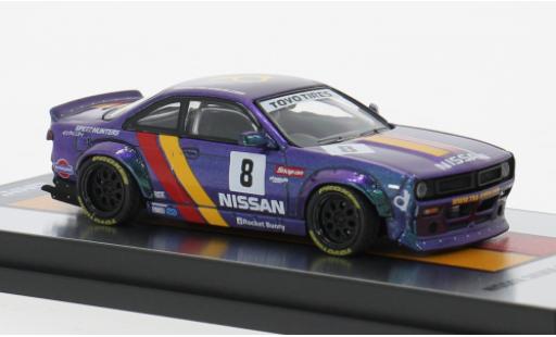 Modelauto Nissan Silvia S14 () Boss paars/Dekor 1/64 INNO64