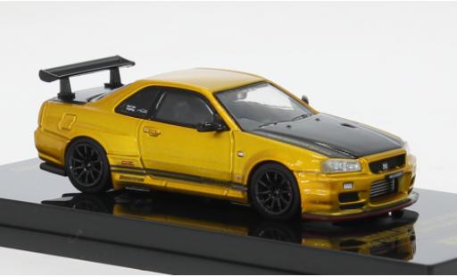 Modelauto Nissan Skyline R34 GT-R gold/carbon 2024 1/64 INNO64