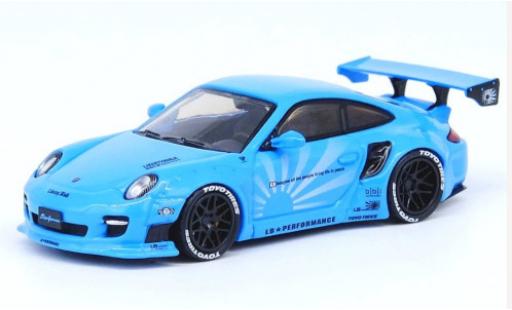 Modelauto Porsche 911 Base Liberty Walk blauw 1/64 INNO64