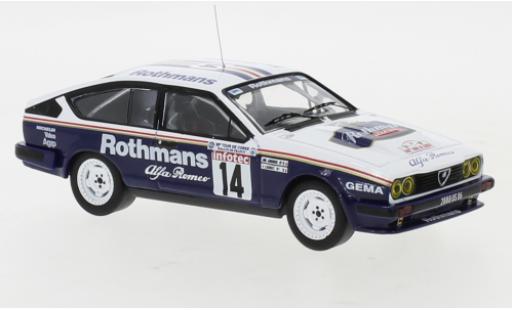 Modelauto Alfa Romeo Alfetta gtv6 V6 No.14 Rothmans Rally WM Tour de Corse 1986 Y.Loubet/J-M.Andrie 1/43 IXO