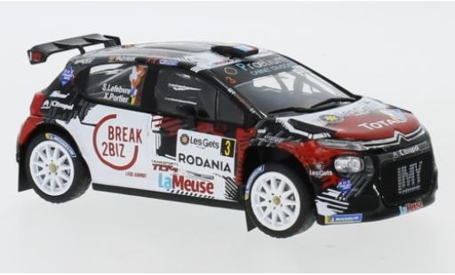 Modelauto Citroen C3 R5 No.3 MV Racing Rally Condroz 2018 S.Lefebvre/X.Portier 1/43 IXO