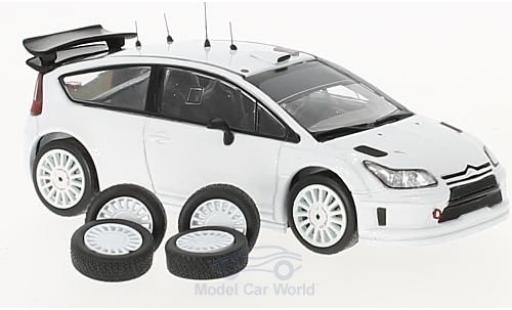 Modelauto Citroen C4 WRC wit 2010 Plain Body Version inklusive 4 Ersatzr&Atilde;&curren;der 1/43 IXO