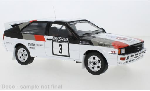 Modelauto Audi Quattro rallye No.3 1000 Lakes Rally 1982 1/18 IXO