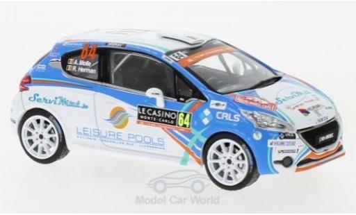 Modelauto Peugeot 208 R2 WRC No.64 WRC Rally Monte Carlo 2018 A.Mole/R.Herman 1/43 IXO