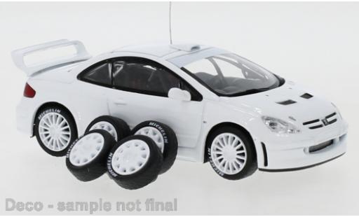 Modelauto Peugeot 307 WRC wit 2 set of wheels and tyres and extra rear spoiler 1/43 IXO