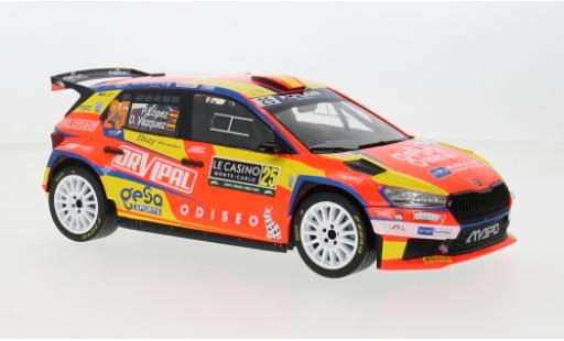 Modelauto Skoda Fabia Rally2 No.25 WRC Rally Monte Carlo 2024 1/18 IXO