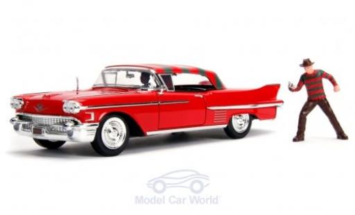 Modelauto Cadillac Series 62 special edition rood/Dekor A Nightmare on Elm Street 1958 met Figuren 1/24 Jada Toys