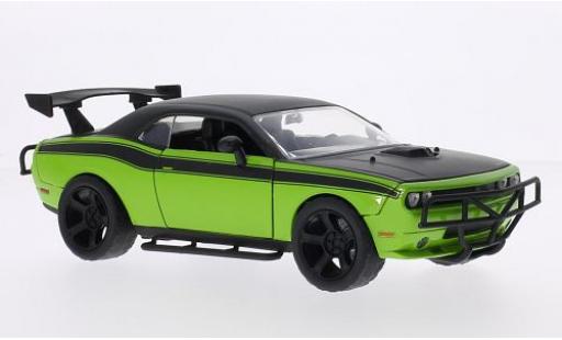 Modelauto Dodge Challenger SRT SRT8 Tuning groen/mat-zwart Furious 7 2008 1/24 Jada Toys
