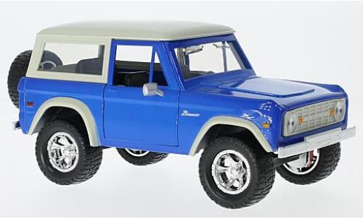 Modelauto Ford Bronco Wagon Hardtop blauw/beige 1973 sans Vitrine 1/24 Jada Toys