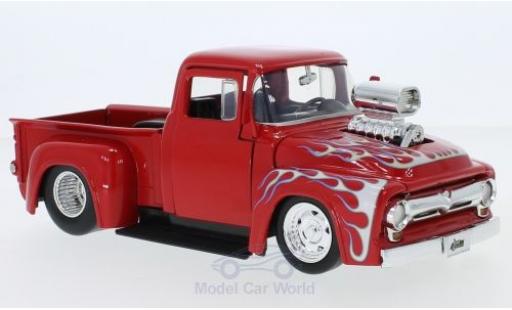Modelauto Ford F-100 Pickup 00 rood/Dekor 1956 1/24 Jada Toys