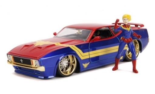 Modelauto Ford Mustang Mach 1 blauw/rood Marvel Avengers - Captain Marvel 1973 met Figur 1/24 Jada Toys