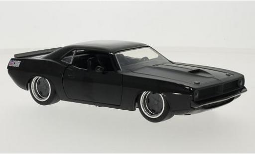 Modelauto Plymouth Barracuda 1970 zwart/grijs Fast & Furious tuning 1/24 Jada Toys