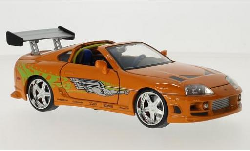 Toyota Supra 1/24 Jada Toys oranje/Dekor Fast & Furious Brians