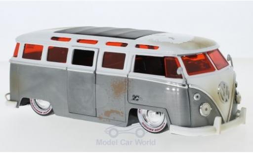 Modelauto Volkswagen T1 B Bus grijs/wit 1962 1/24 Jada Toys