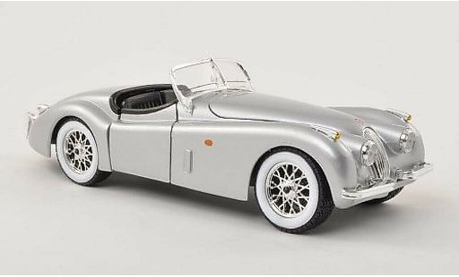 Jaguar XK 120 1/24 Burago Roadster grijs LHD 1948 modelauto