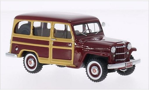 Jeep Willys Station Wagon 1/43 Neo rood/Holzoptik 1954 modelauto