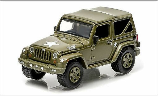 Jeep Wrangler US Army 1/64 Greenlight Soft Top Armee mat-olijfgroen 2014 modelauto