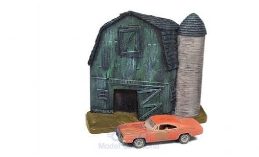Modelauto Dodge Charger Coupe oranje 1969 Barn Finds Series 4 Diorama met Witterungsspuren 1/64 Johnny Lightning