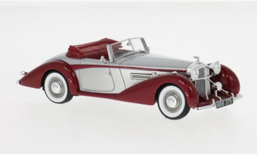 Modelauto Bentley Mark 6 cabriolet Mark VI 6 3/4 Liter Drophead ch B122DA rood/grijs 1949 1/43 Kess