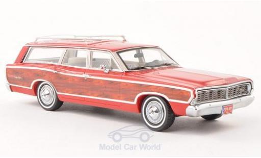 Modelauto Ford LTD Country Squire rood/Holzeffekt 1968 zonder Vitrine 1/43 Kess