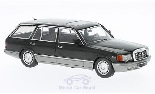 Modelauto Mercedes 560 Base TEL Stationwagen (W126) zwart 1990 1/43 Kess