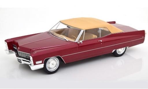 Modelauto Cadillac Deville Convertible Cabriolet metallic rood/beige 1967 kap ferm&Atilde;&copy; 1/18 KK Scale