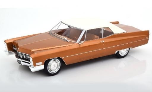 Modelauto Cadillac Deville Convertible Cabriolet metallic bruin/wit 1967 kap ferm&Atilde;&copy; 1/18 KK Scale