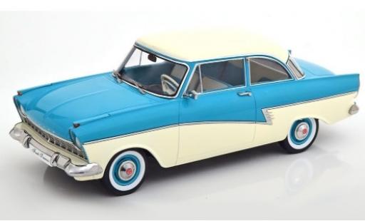 Modelauto Ford Taunus 17M P2 () turquoise/wit 1957 1/18 KK Scale