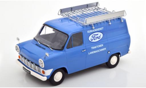 Modelauto Ford Transit Kastenwagen MK 1 bestelwagen blauw Kundendienst 1965 avec Rack de toit 1/18 KK Scale