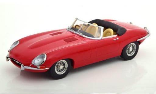 Modelauto Jaguar E-Type Roadster Series I rood RHD 1961 kap ougroen 1/18 KK Scale