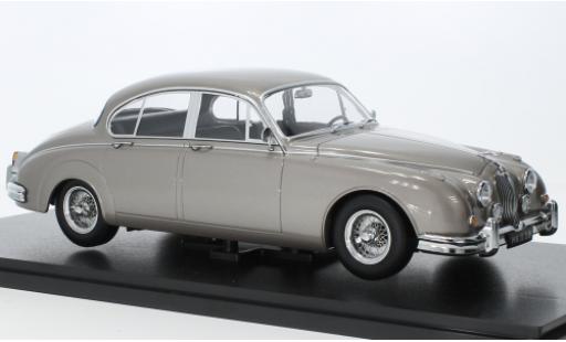 Modelauto Jaguar MK Base II 3.8 metallic grijs 1959 1/18 KK Scale