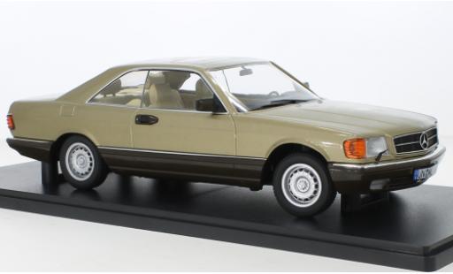 Modelauto Mercedes 560 Coupe SEC (C126) gold 1987 1/18 KK Scale