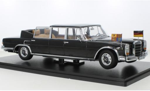 Modelauto Mercedes 600 Landaulet (W100) metallic zwart Queen Elizabeth II/Kiesinger 1965 1/18 KK Scale